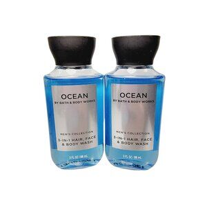 2 OCEAN Bath & Body Works 3 in 1 Hair Face & Body Wash Travel Size 3 oz NEW